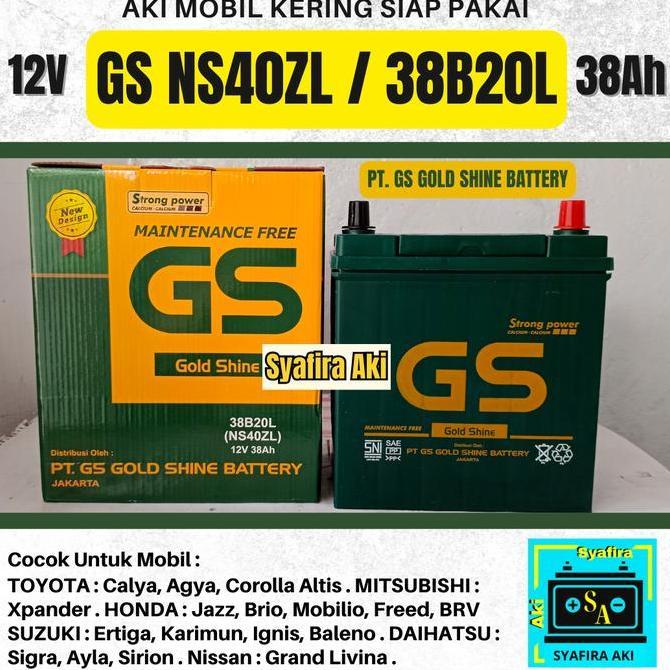 Aki mobil Agya, Ayla, Calya, Sigra, Sirion GS GOLD SHINE MF NS40ZL Accu kering
