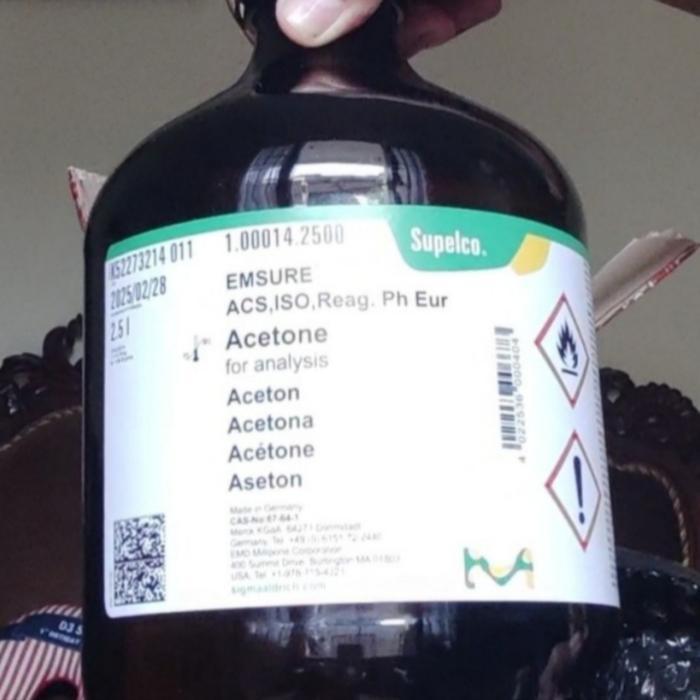 Acetone asetone Merck 1.00017.2500 for analysis.. 500ml Ripeking botol