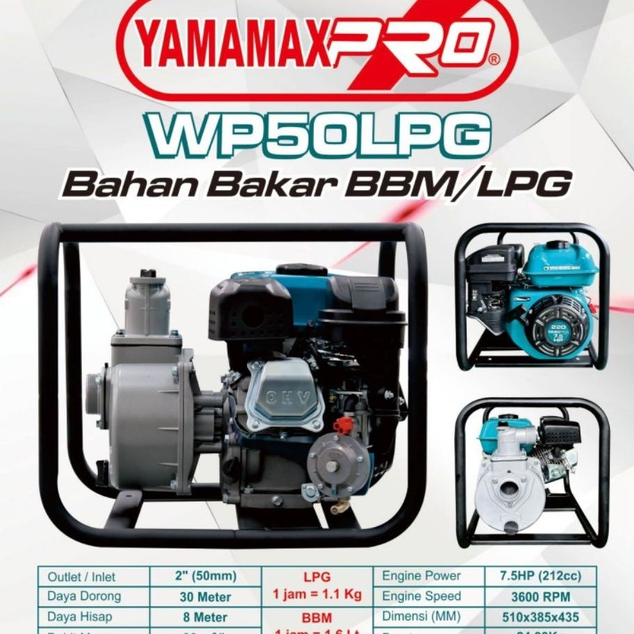 pompa air sawah WP 50&80 LPG yamamax pro