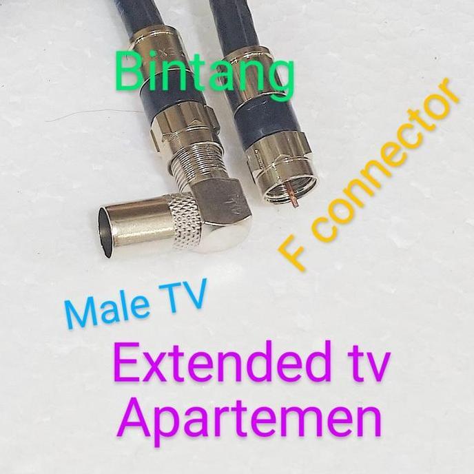 DB279 - extended kabel antena apartemen 2 meter connector F to male TV