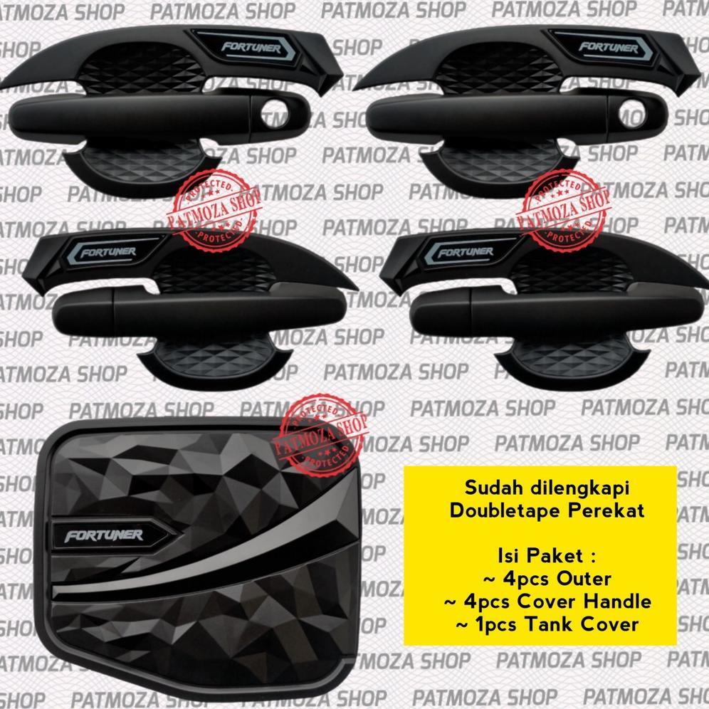 SET AKSESORIS EKSTERIOR cover handle MOBIL FORTUNER 2004-2014 PREMIUM BLACK DOFF Jual Terpisah Juga