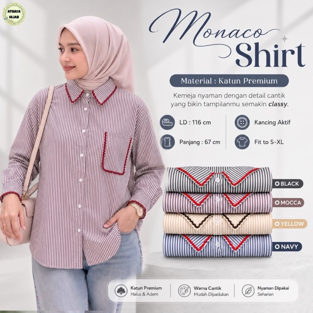 ATASAN WANITA MONACO BLOUSE BY ATHAYA