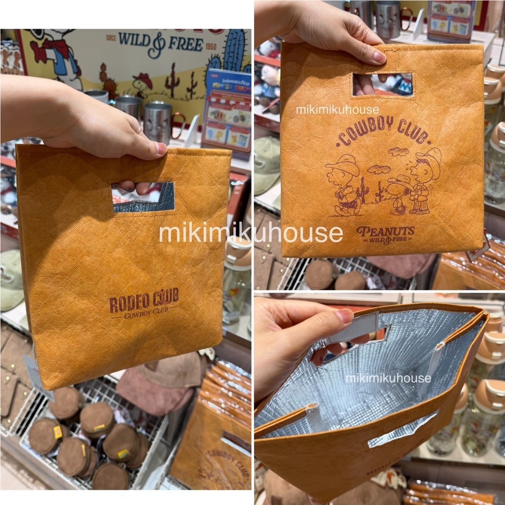 MINISO SNOOPY COWBOY TAS PEANUTS LUNCH BAG SNOOPY TAS BEKAL MAKAN SNOOPY KOWBOY THERMAL BAG SNOOPY K