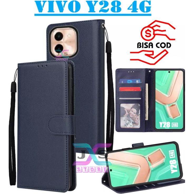 DV201 - flip leather premium case untuk VIVO Y28 4G casing handphone