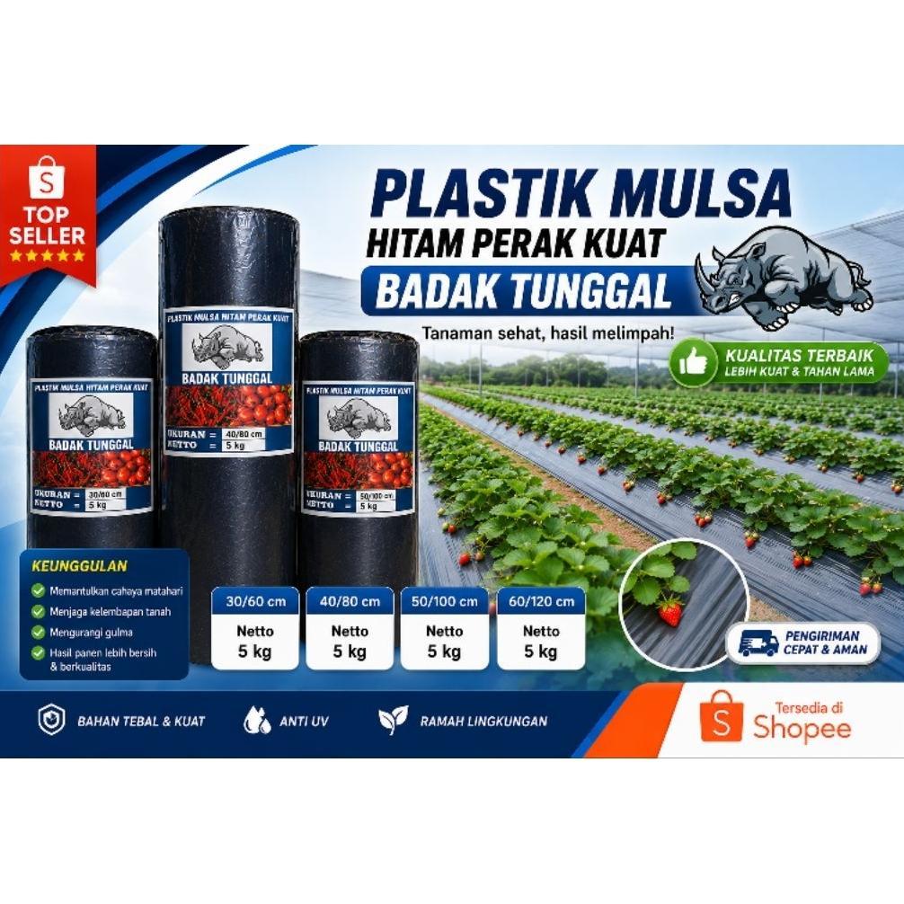 Mulsa Hitam Perak, Mulsa Pertanian, Mulsa Cabai, Mulsa Tomat, Mulsa Stroberi, Plastik Mulsa Tebal, M
