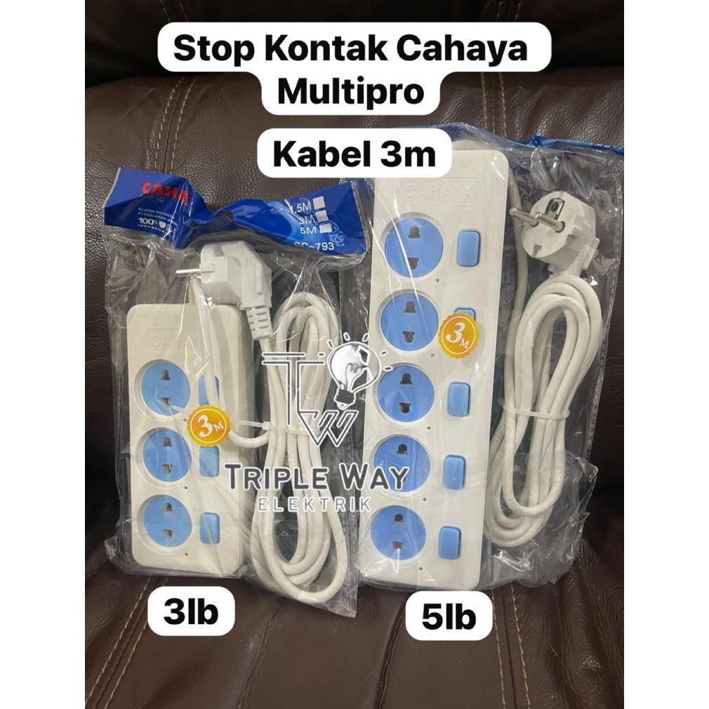Stop kontak datar colour + k 3m multipro / switch tiap lubang 3,4,5 lubang