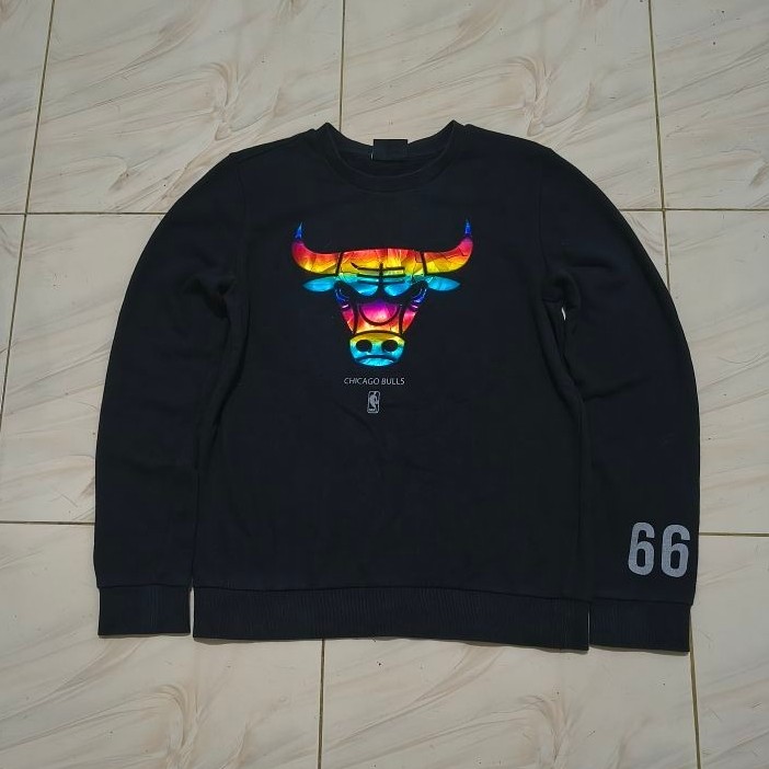 Sweater Crewneck NBA Chicago Bulls Rainbow