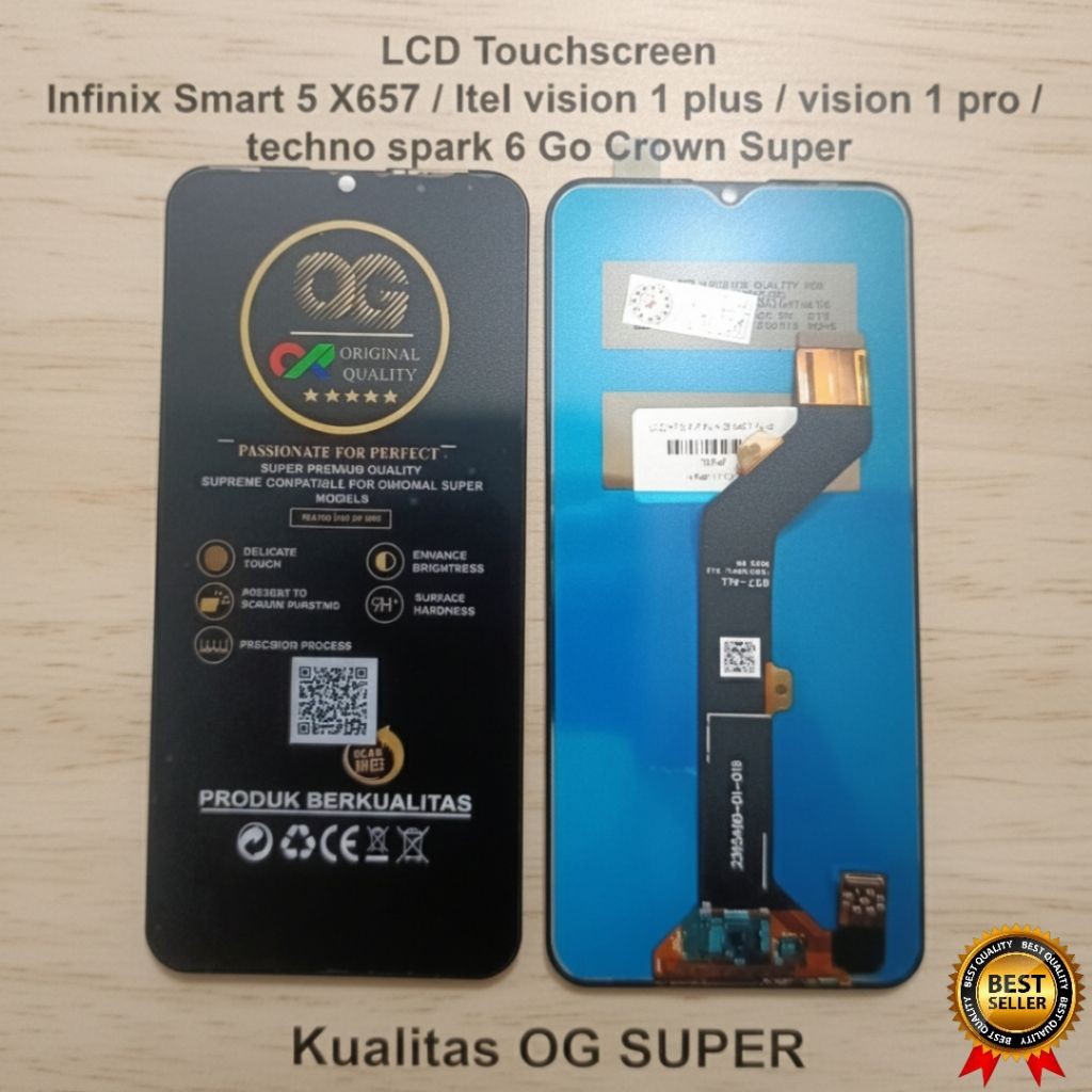 LCD TOUCHSCREEN SMART 5 X657 / ITEL VISION 1 PLUS / VISION 1 PRO / TECHNO SPARK 6 GO / L6501 / L6502