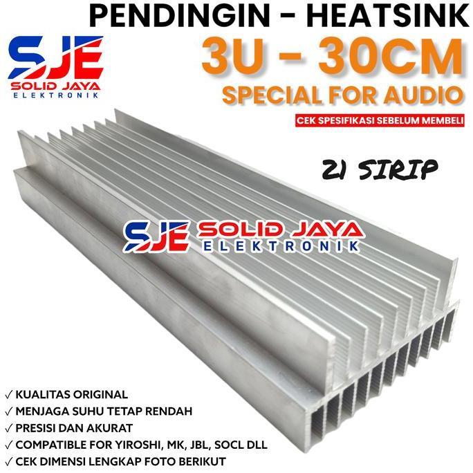 Kelld- Pendingin Heatsink 3U 30 Cm Model Sirip Yiroshi Socl For Jbl Socl Ocl Audio Mk Heatsrink 3 U 