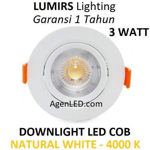 Lumirs Lampu Downlight Led 3W 4000K Spot Sorot 3 W Watt 4000 K Cob