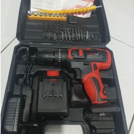 ORI JLD 36-2 36VF mesin bor cas 1 baterai, BOR CAS JLD 36Vf 10mm CORDLESS DRILL TOOLSET BOR BATRE 36