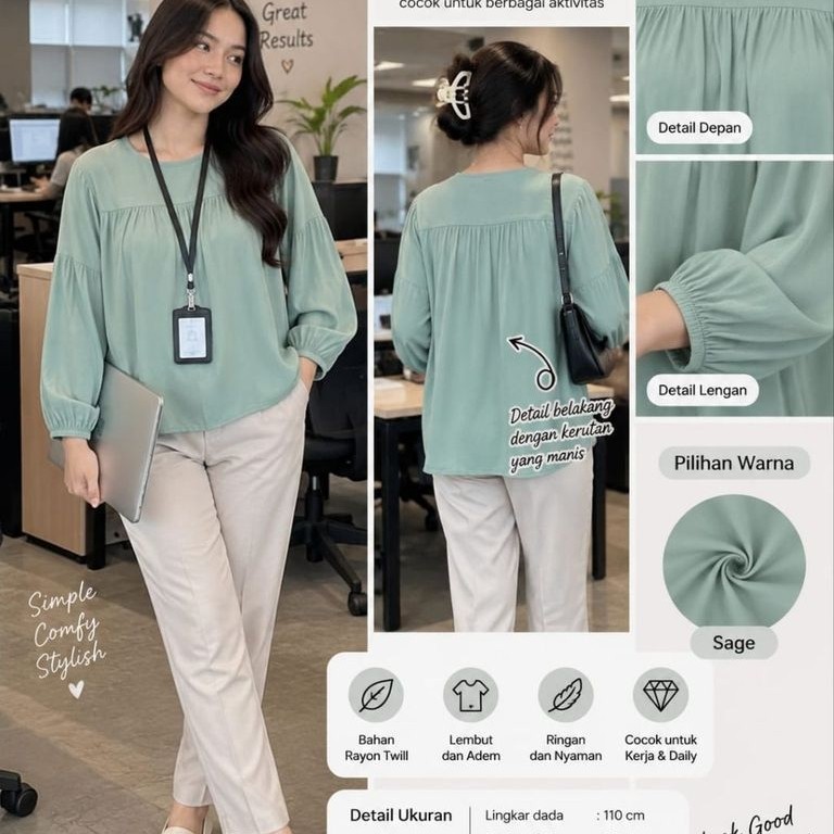 Blouse Wanita Kekinian Model Longgar