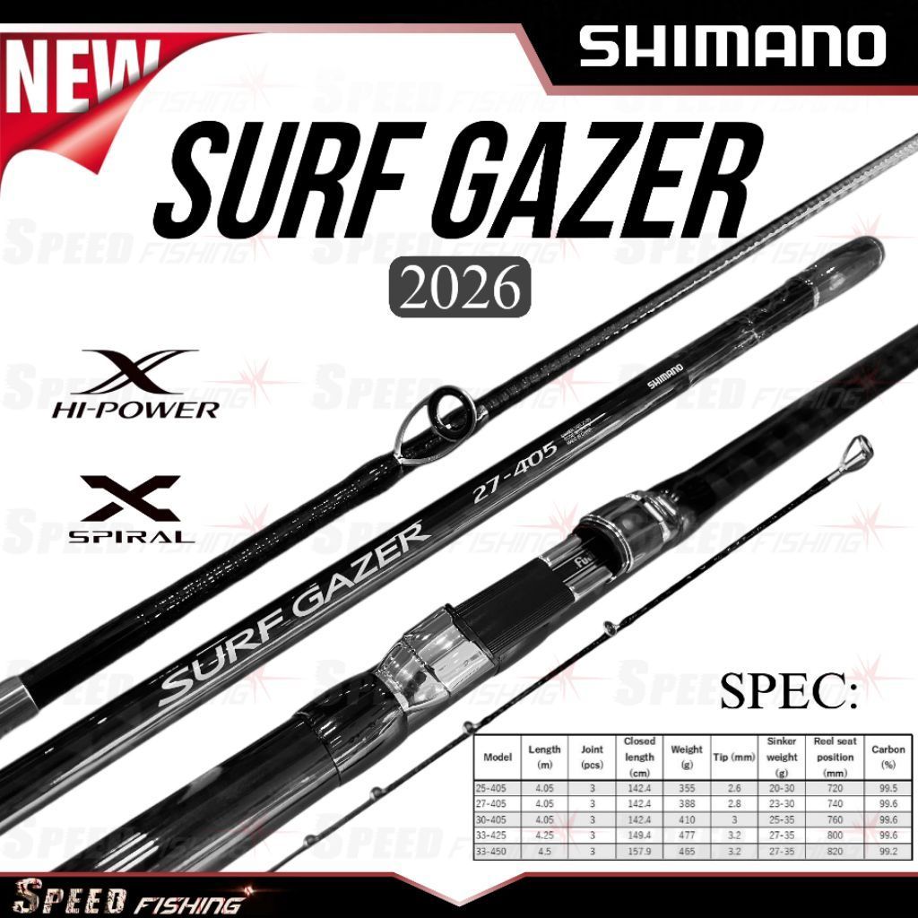 Joran Pancing Shimano Surf Gazer 2026 405 425 Joran Surf