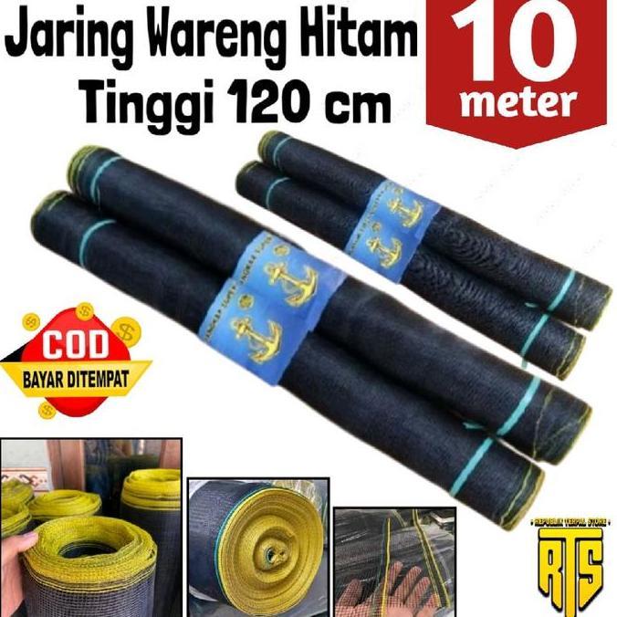 Jaring wareng hitam 10 meter tinggi 120cm / jaring pagar ayam / jaring tanaman
