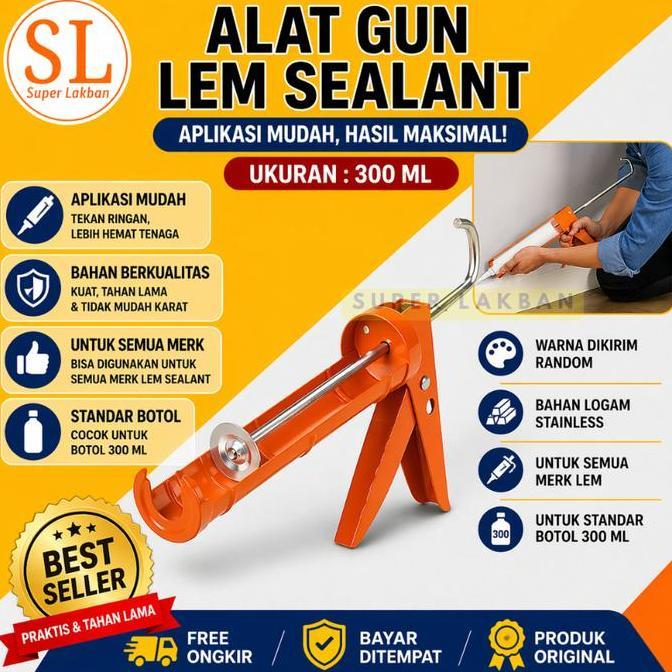 Alat Tembak Silikon Sealant Tabung Caulking Gun Simple Praktis & Kuat