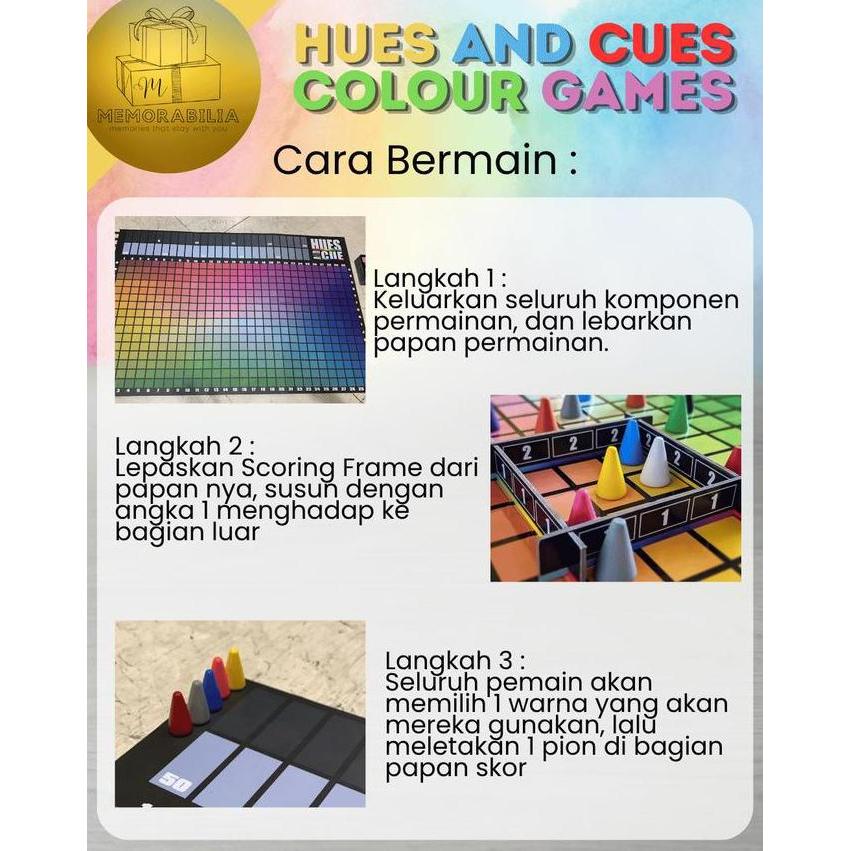 Hues and Cues Colour Guessing Board Game Tebak Warna Party Games Mainan Edukasi Papan Warna Seru Had