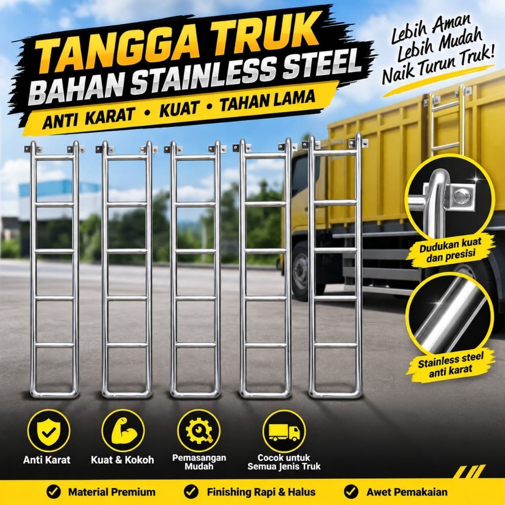 Tangga Truk Stenlis Anti karat untuk Truk