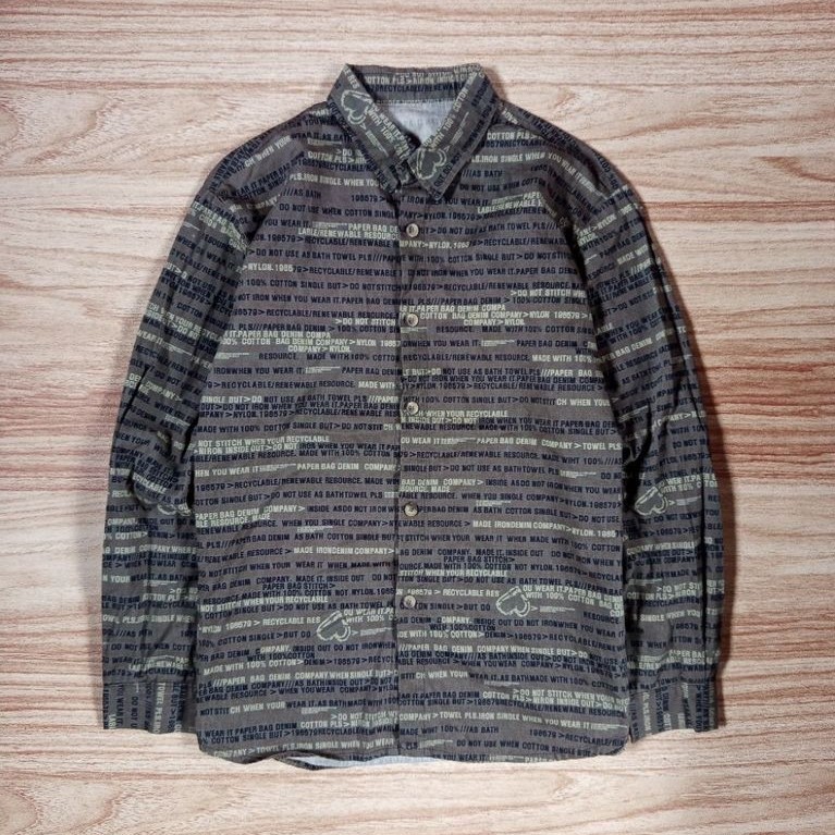 (L) Kemeja Long Work Shirt Aop Second