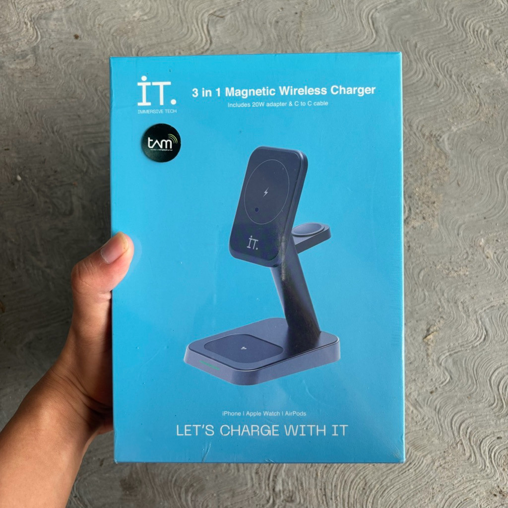 IT 3 IN 1 MAGNETIC WIRELESS CHARGER IMMERSIVE TECH GARANSI TAM