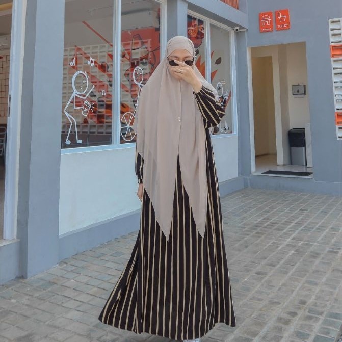 GAMIS STRIPE BY ZAFEETRI | GAMIS UMROH