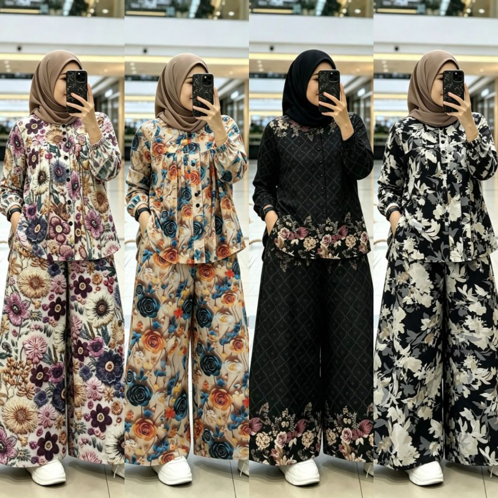 ARIVA SETCEL//SETELAN WANITA//SALVINA DRESS//SETELAN RAYON PREMIUM//SETCEL IMPORT