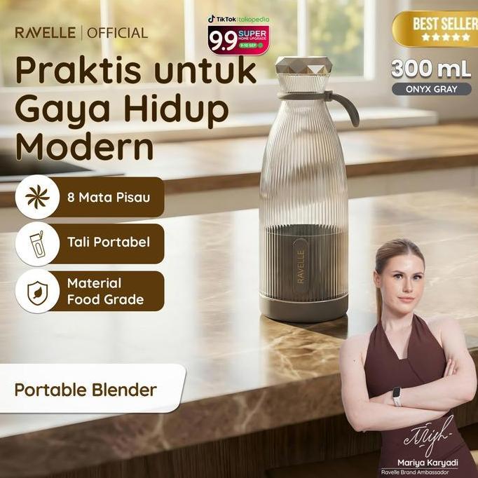 Ravelle Purea Blender Portable Ravelle 300ml USB Rechargeable - Blender Jus Buah Smoothie Milkshake 