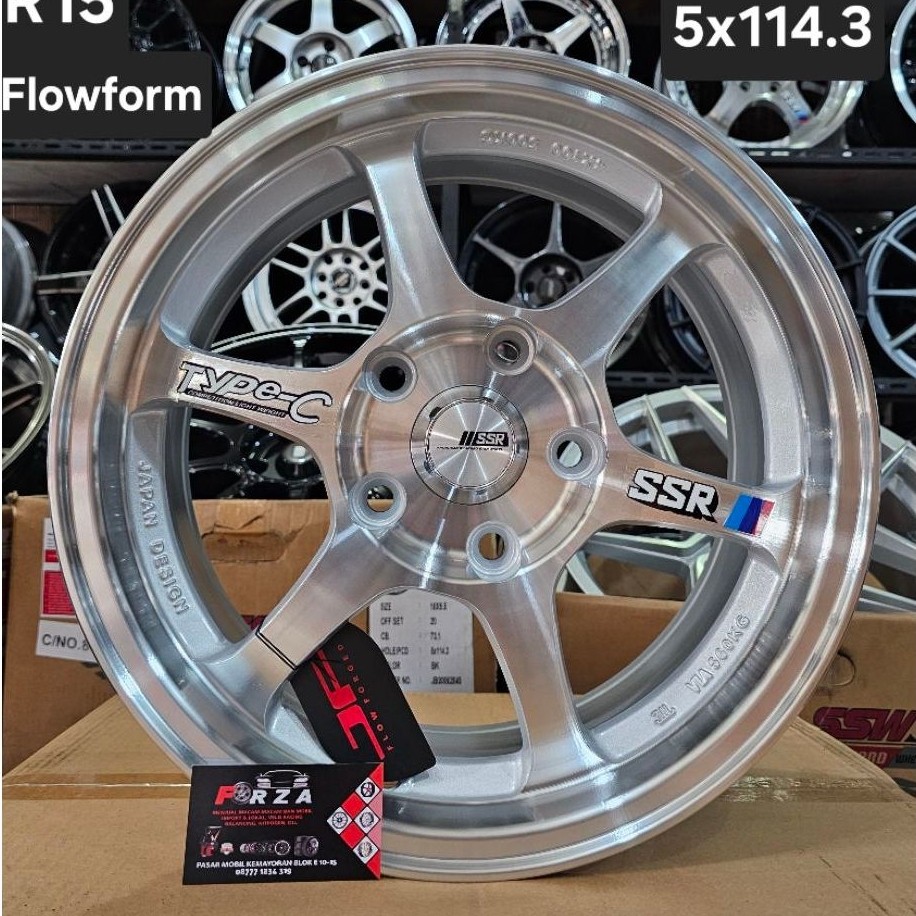 Velg F1510B SSR Type C (Flowform) R15 Polish. Lebar 7 ET 38