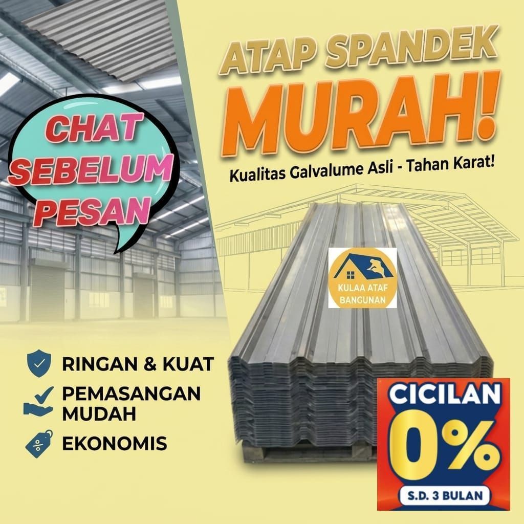 Atap Spandek Polos Murah