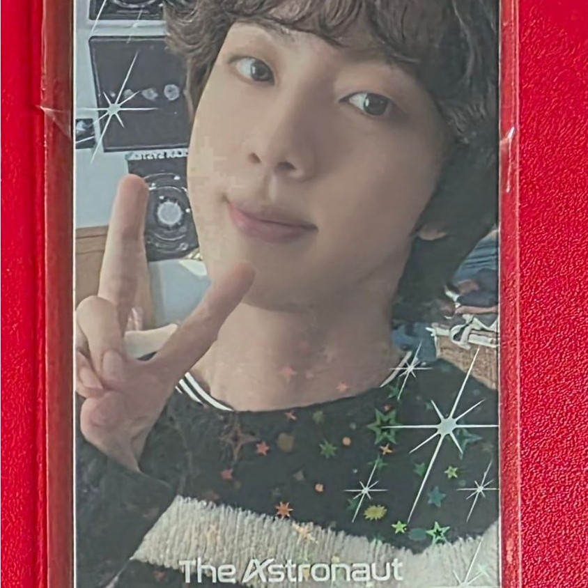 Photocard The Astronaut JPFC BTS Jin Holo Baju Garis Hitam Putih