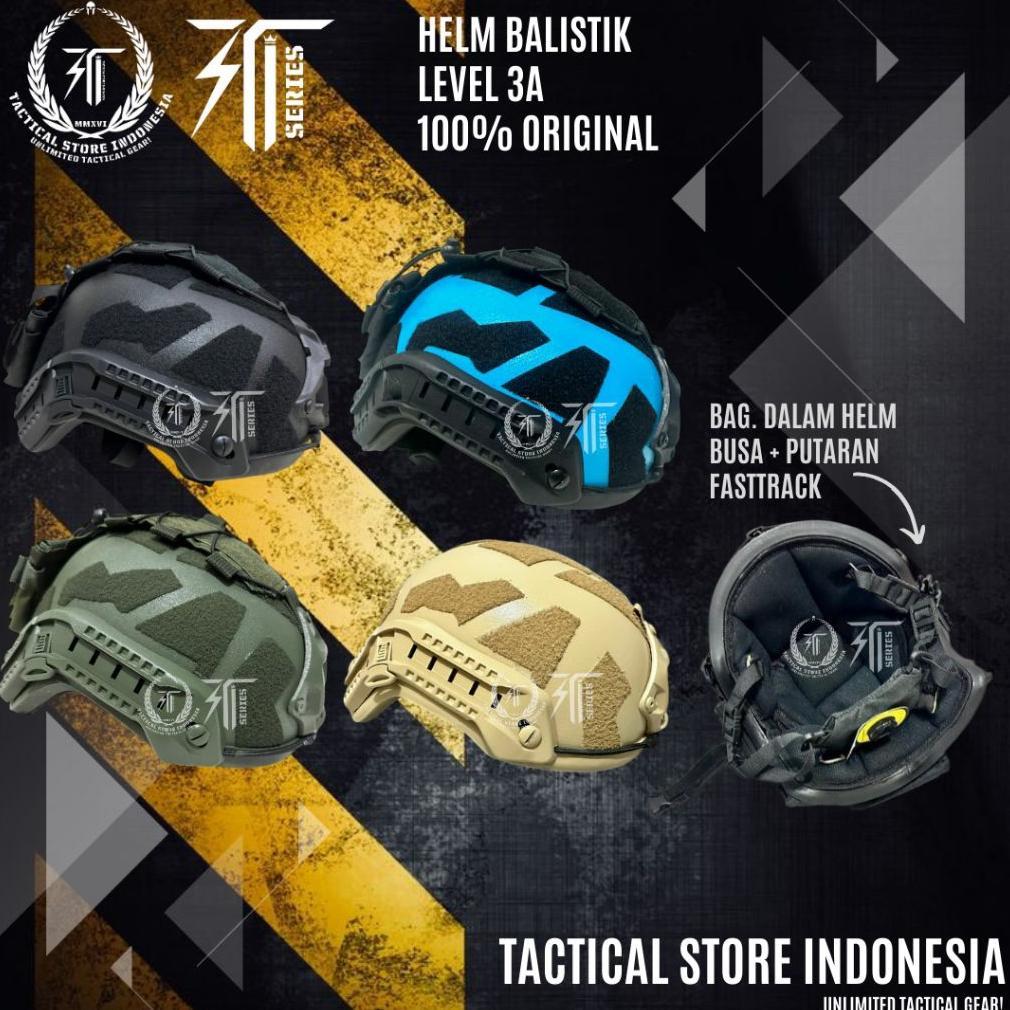 100% ORIGINAL - HELM BALISTIK LEVEL 3A MODE SCORPIO TALI PUTAR / FASTTRACK VERSI KUPING PENDEK - HIT