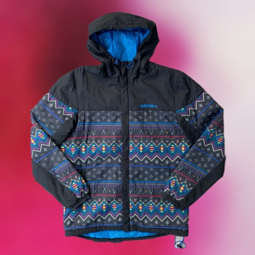 jaket tartan adidas neo vintage