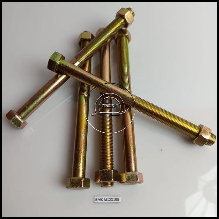 TERLARIS BAUT MUR KUNING M12 X 150 / BMK M12X150 / BAUT M12X150 KUNING KUNCI 17 