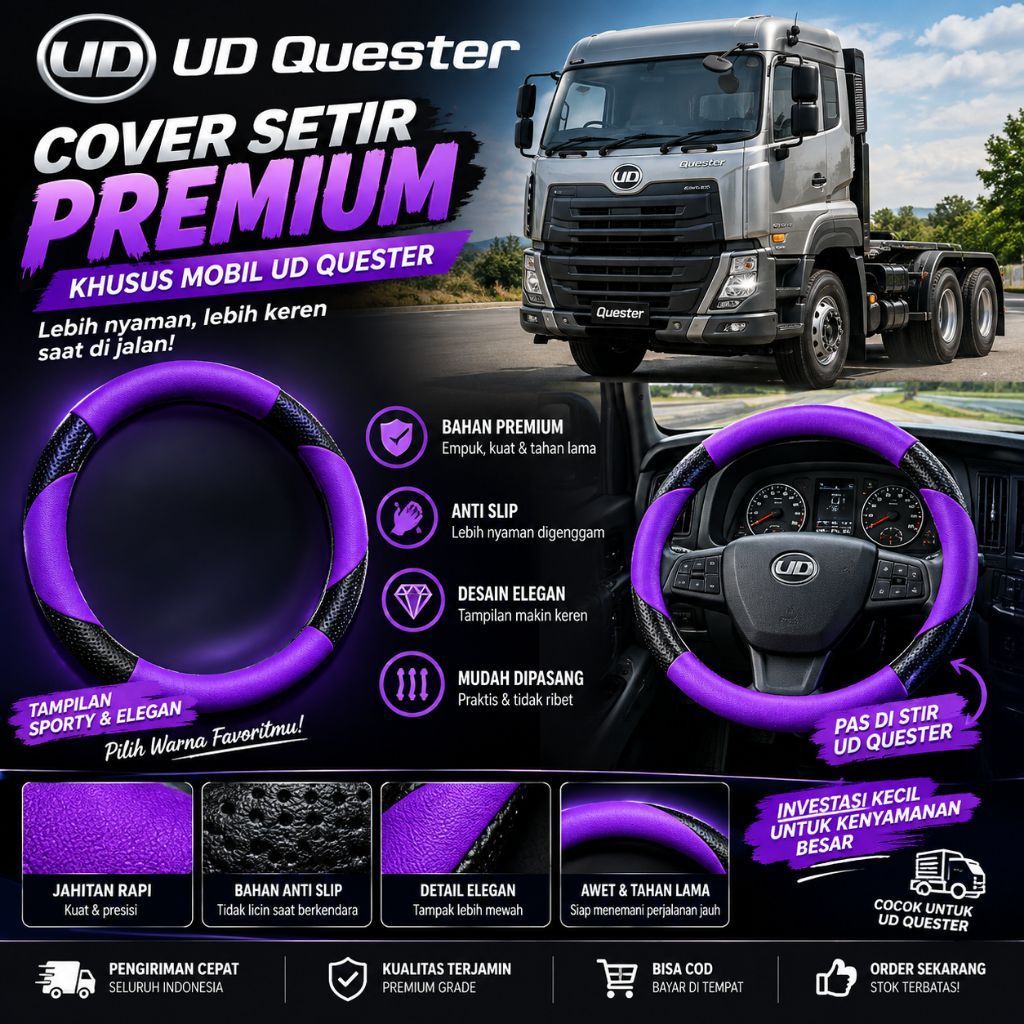 Cover Setir UD Quester Premium untuk Mobil UD Quester universal