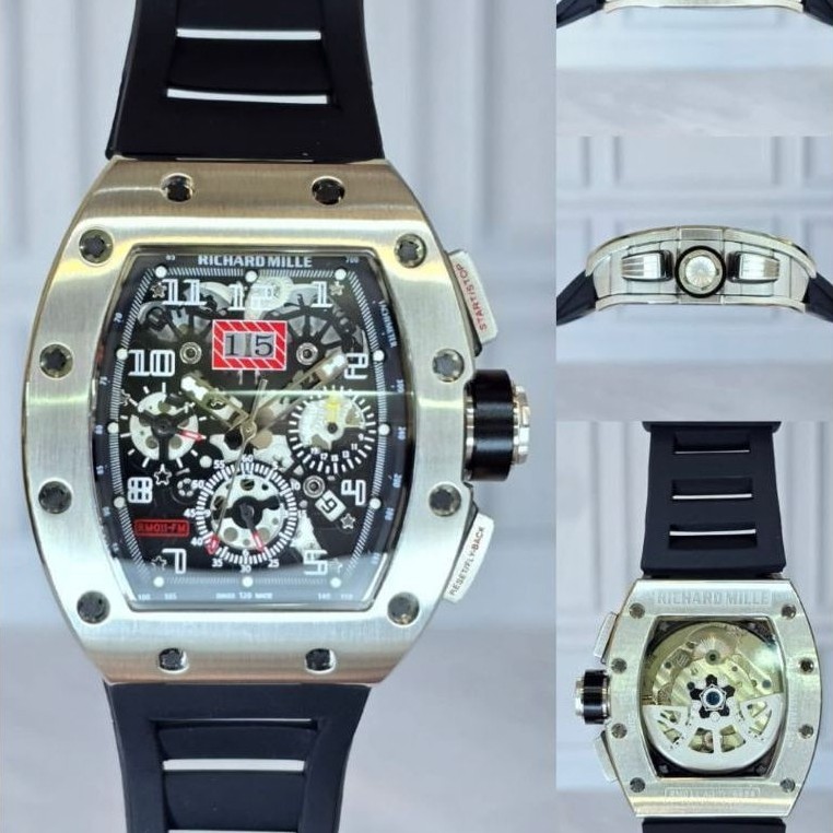 JAM TANGAN COWOK RM SILVER AUTOMATIC GRADE AAA