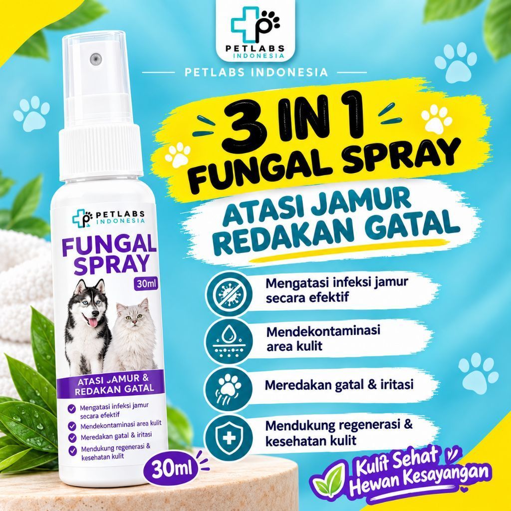 Obat Jamur Gatal 30ml Redakan Gatal Cepat Sembuh Pada Kucing dan Anjing