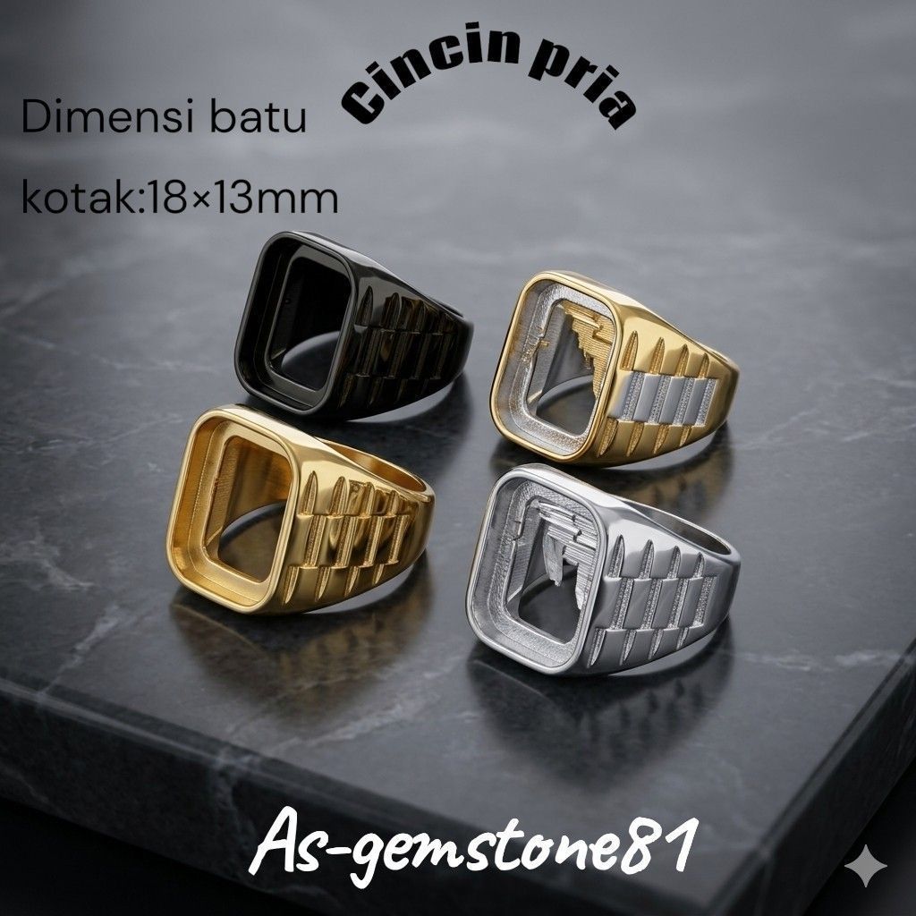 Cincin ring[titanium]kotak 18×13
