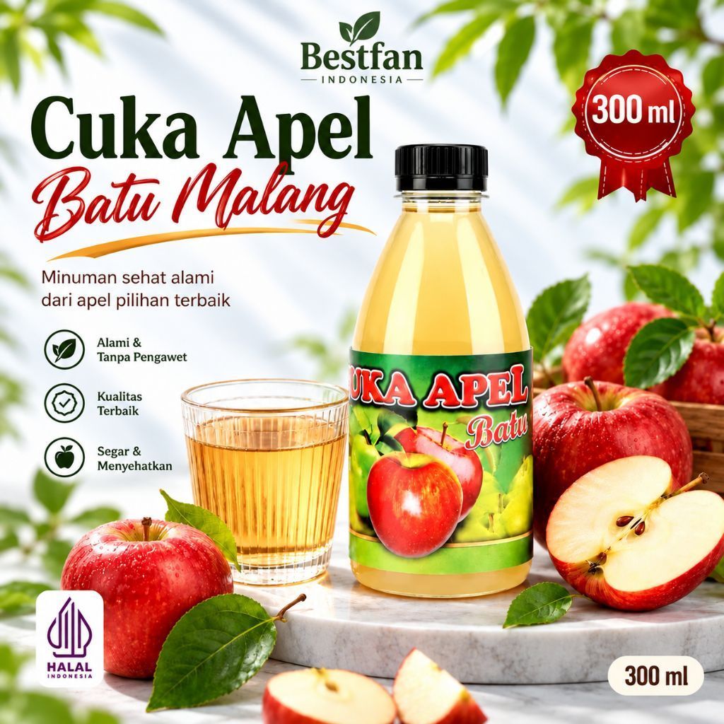 Cuka Apel Batu Malang Apple cider vinegar organik