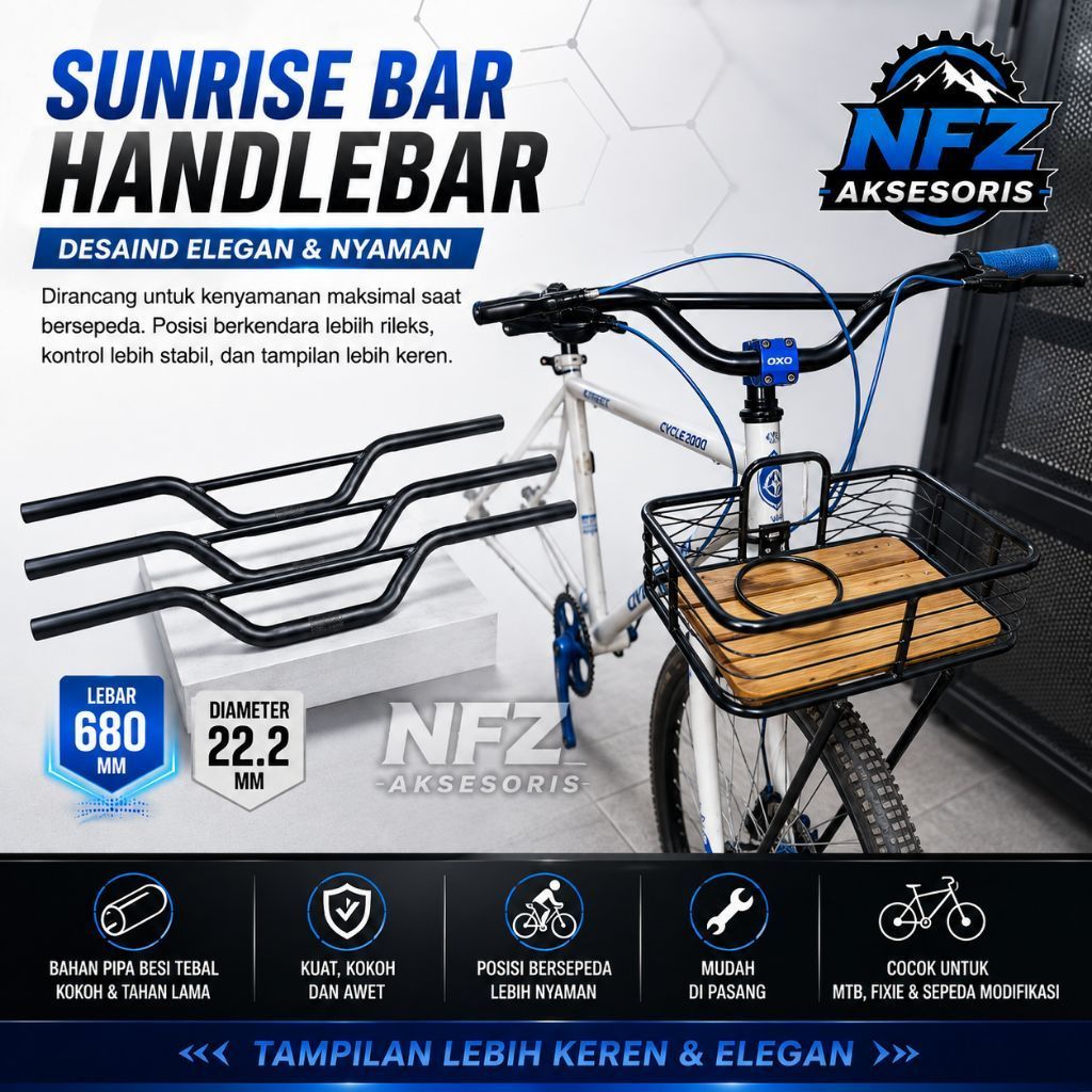 Setang sepeda sunnrise bar handlebar setang sepeda kalcer setang sepeda universal anti pegal