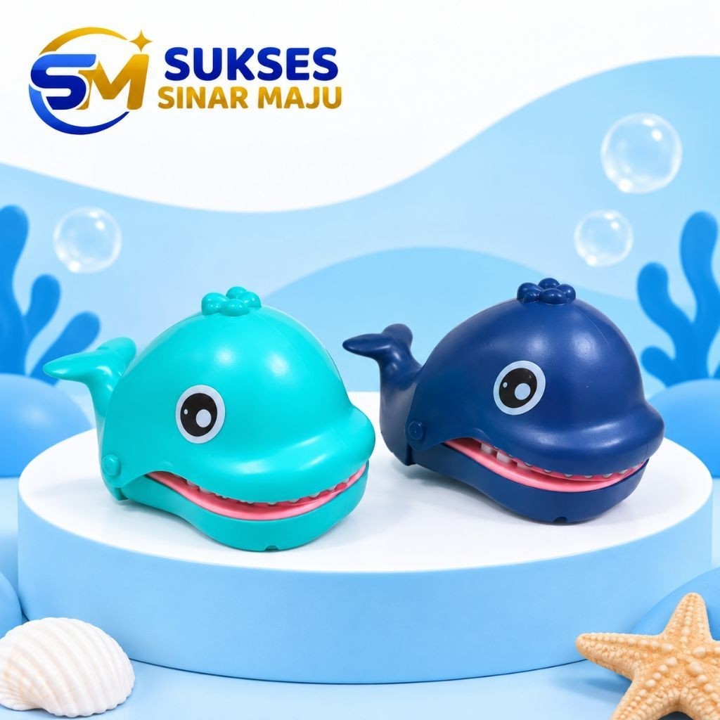 Sukses - Mainan Anak Gigit Jari Whale Ikan Paus - Mainan Prank Anak Gigi Jari Paus