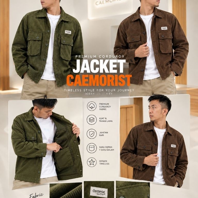 Jaket Corduroy Casual Pria | Work Jacket Corduroy CAEMORIST