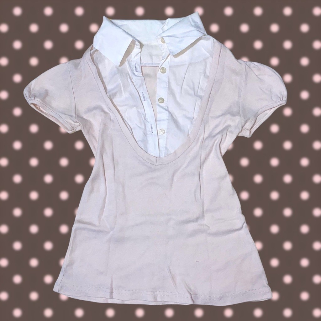 prelov kemeja pink kerah japanese japan jepang fairy y2k milkmaid morikei mori axes femme liz lisa o