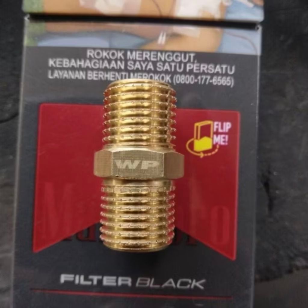 sambungan konektor double nepel 1/4 x 1/4 inch drat luar male adapter otomatis kompresor