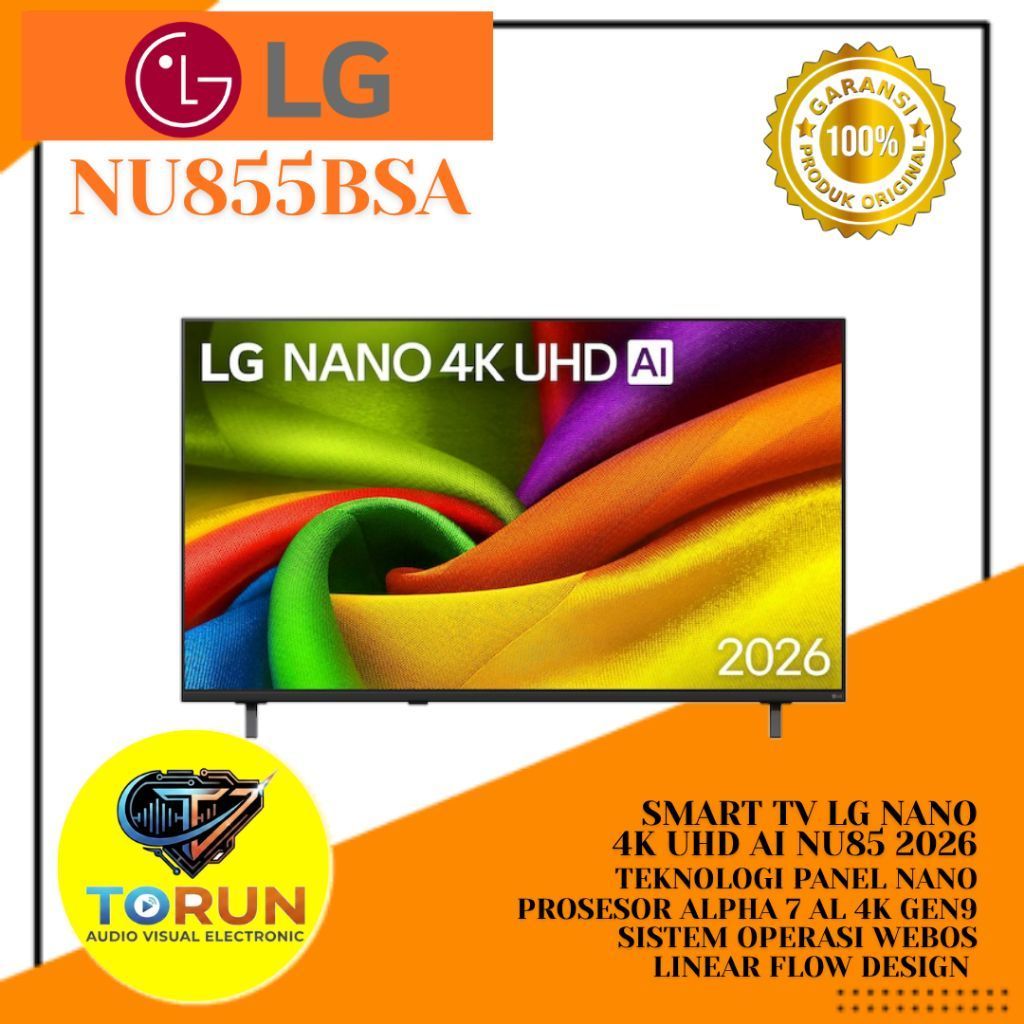 LG NANO 4K UHD AI NU85 2026 85 inci - 85NU855BPSA | LG Tv 2026 85 inch