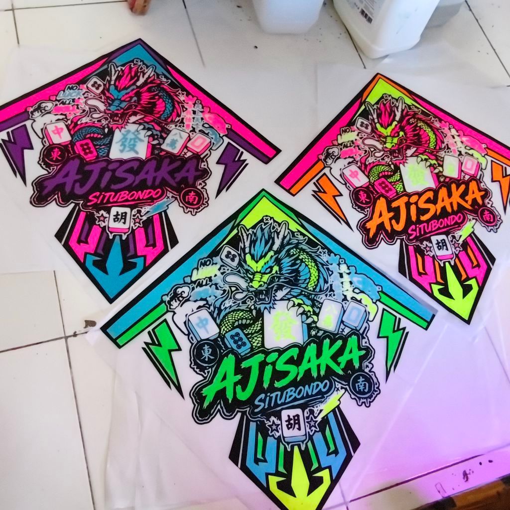 PREMIUM KERTAS LAYANGAN SABLON 4 WARNA SUPER MAHJONG