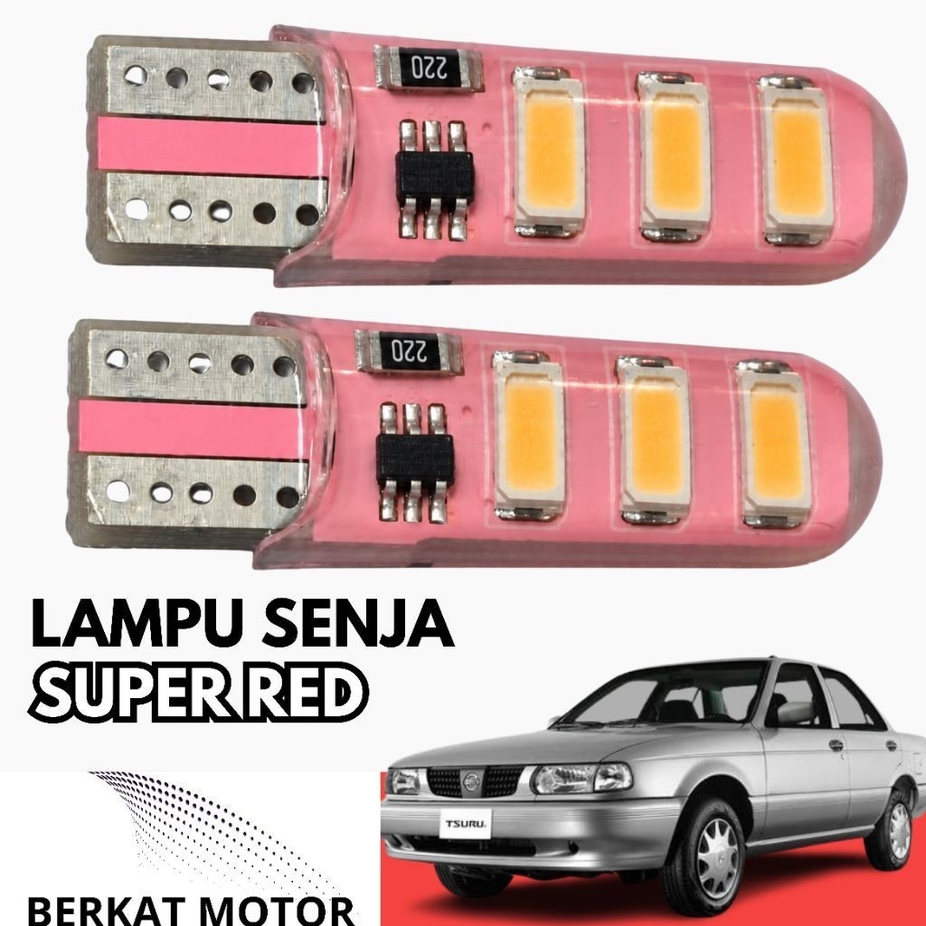 Lampu Senja Dajjal Sentra Warna Merah 21Watt 12v Isi 2pcs Socket T10 PnP Nissan