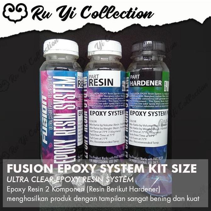 FUSION EPOXY KITSIZE 750GR ULTRA CLEAR / RESIN EPOXY BENING KERAS CARBON JORAN MEJA RESIN