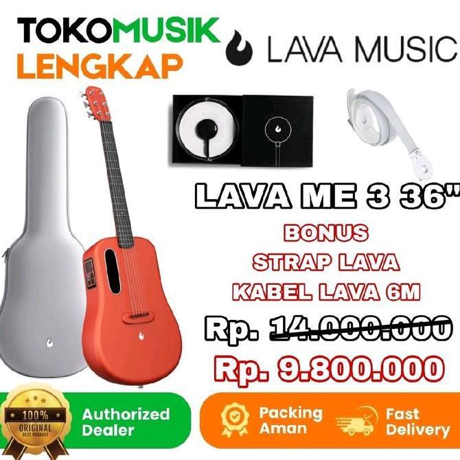 Promo Gitar LAVA Me 3 36 Inch Guitar Lava Me3 36inch + Kabel Jack Lava 6m + Strap Gitar Lava
