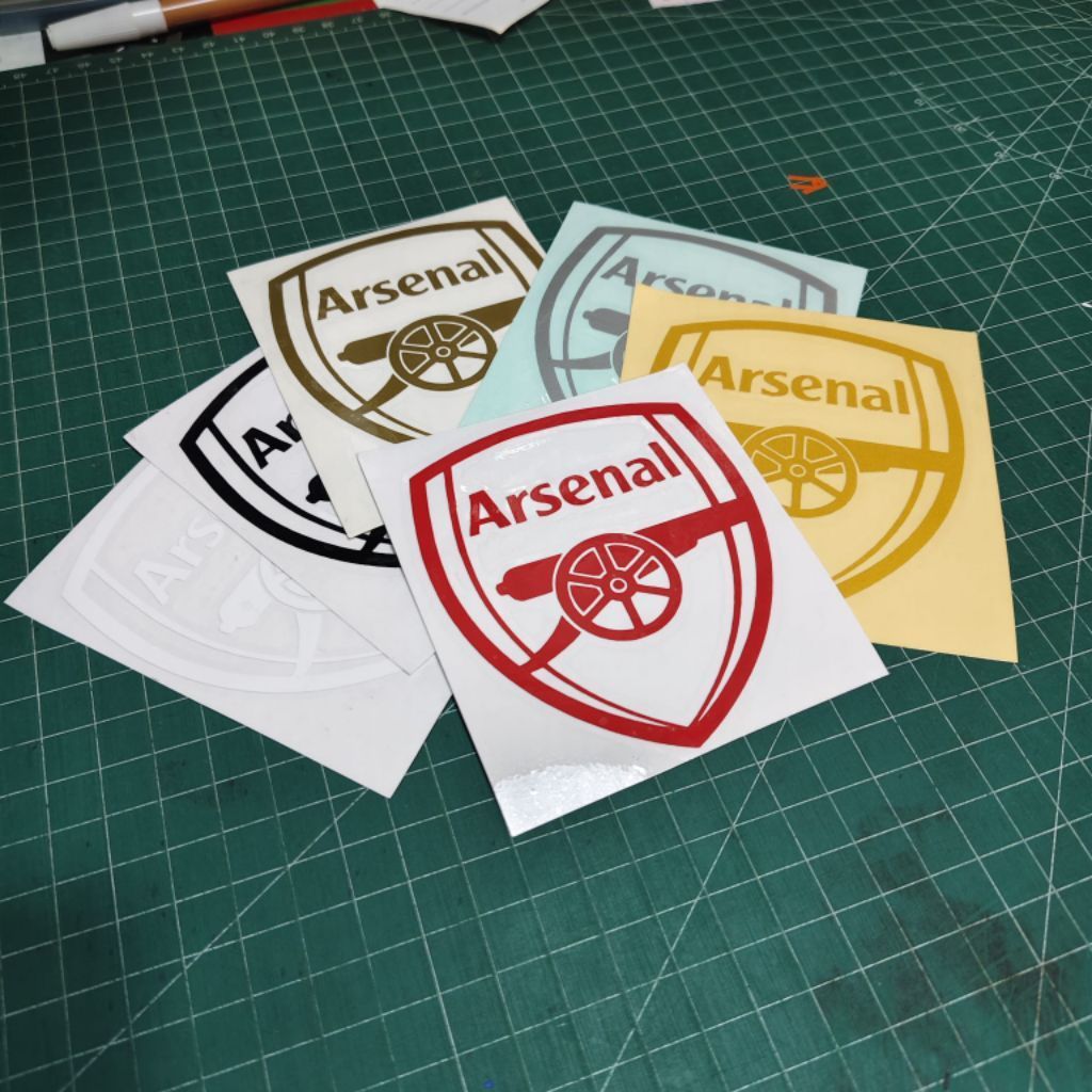 STIKER CLUB BOLA ARSENAL STICKER CUTTING CUSTOM LOGO BAHAN ORACAL
