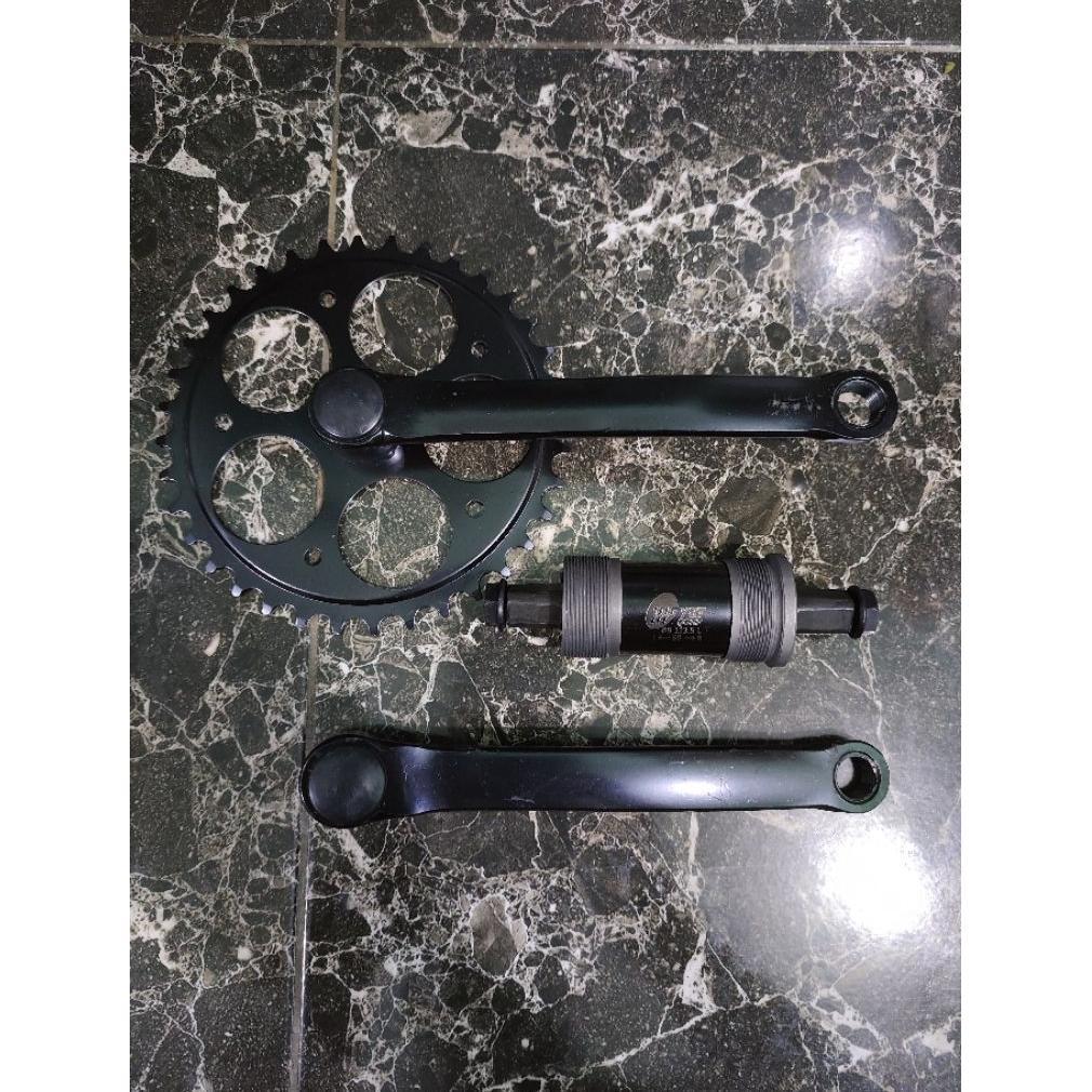 bahandy groupset shimano 6 7 8 9 speed altus m370 alivio m4000 ulir drat freewheel kalcer with crank