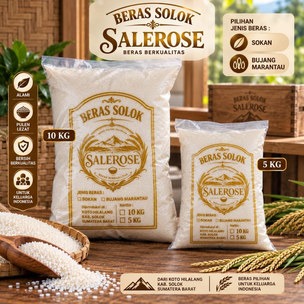 Beras Solok/Beras Solok Super/Beras Solok Premium tanpa campuran